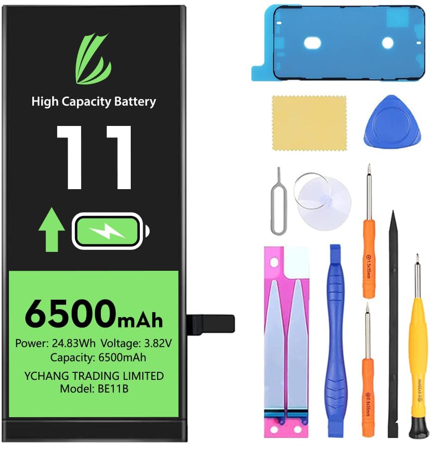 LL TRADER Battery for iPhone 11 6500mAh High-capacity battery with repair tools 2026