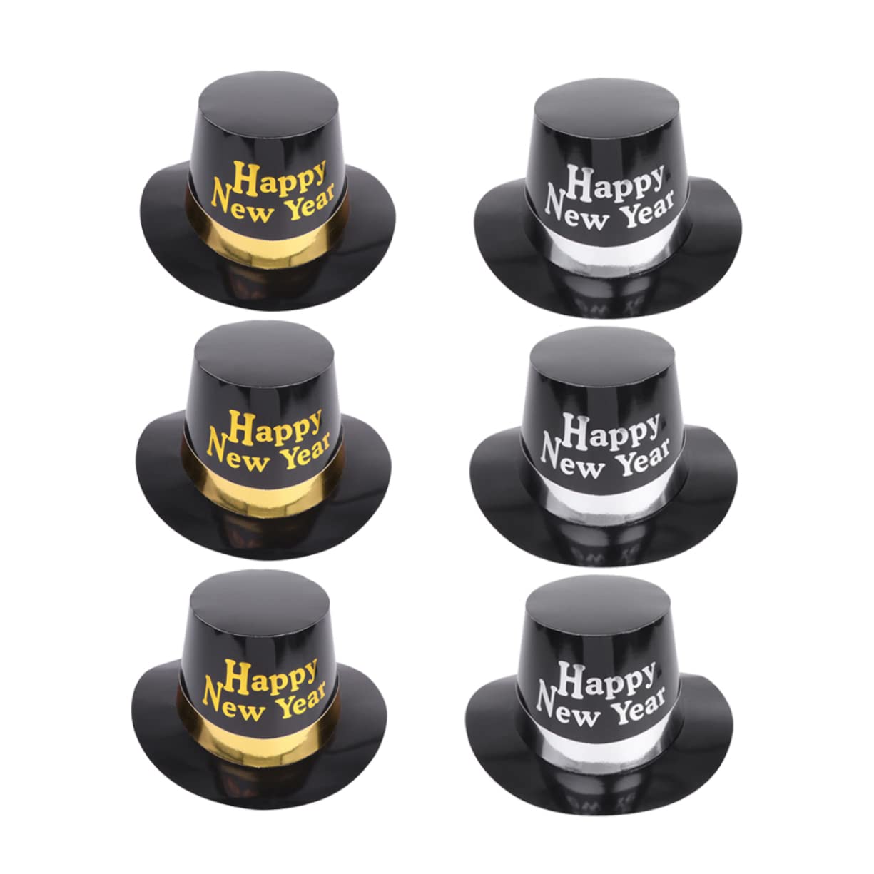 2 Sets Silvester-zylinderhut Party Neujahrshüte Lustige Partygeschenke Buchstaben-zylinderhut Für Feiern 6 Stück * 2