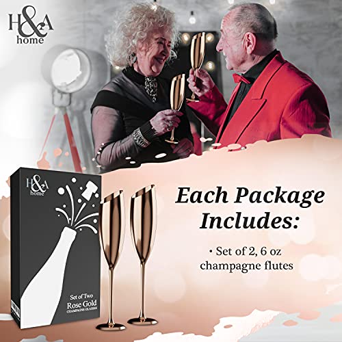 Rose Gold Champagne Flutes,Champagne Flutes Glass,Unique Champagne Glasses,Great Wedding Glasses For Bride And Groom Or Bachelorette Parties,Toasting Glass, Mr And Mrs Flutes, Mimosa Glass #TOP4