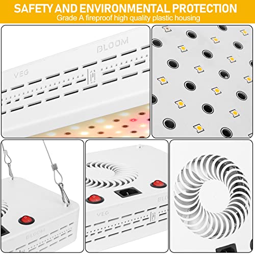 Aidyu 1000W Led Grow Light, Full Spectrum Growing Lamps For Indoor Hydroponic Greenhouse Plants With Veg And Bloom Switch, Safe, Uv & Ir, Adjustable Rope Hanger #TOP4