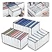 ROLLWAY 3 Piezas Organizadores de Cajones de Pantalones Caja de Almacenamiento de Ropa Plegable Lavable Organizador con 21 Compartimentos Cesta de Armario para Guardar Vaqueros Camisetas