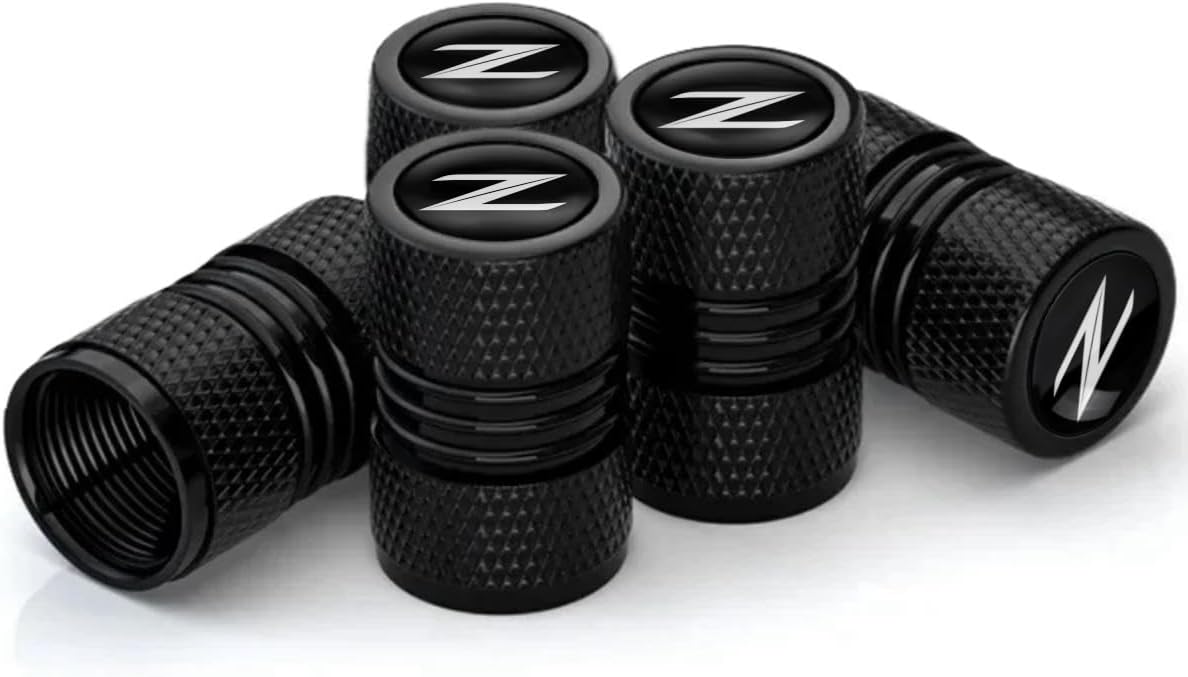 Metal Tire Valve Stem Cap Covers Z Emblem Air Valve Cap Set Dust Proof Leak-Proof Air Cover Compatible with 350Z 370Z Z34 Z33 Accessories (A)