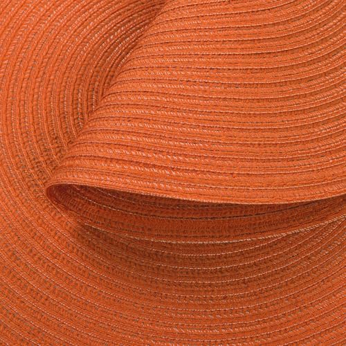 Image of SHACOS Round Placemats Set of 4 for Dining Table Autumn Fall Round Braided Place Mats Washable Non Slip Kitchen Table Mats Decor, Bright Orange