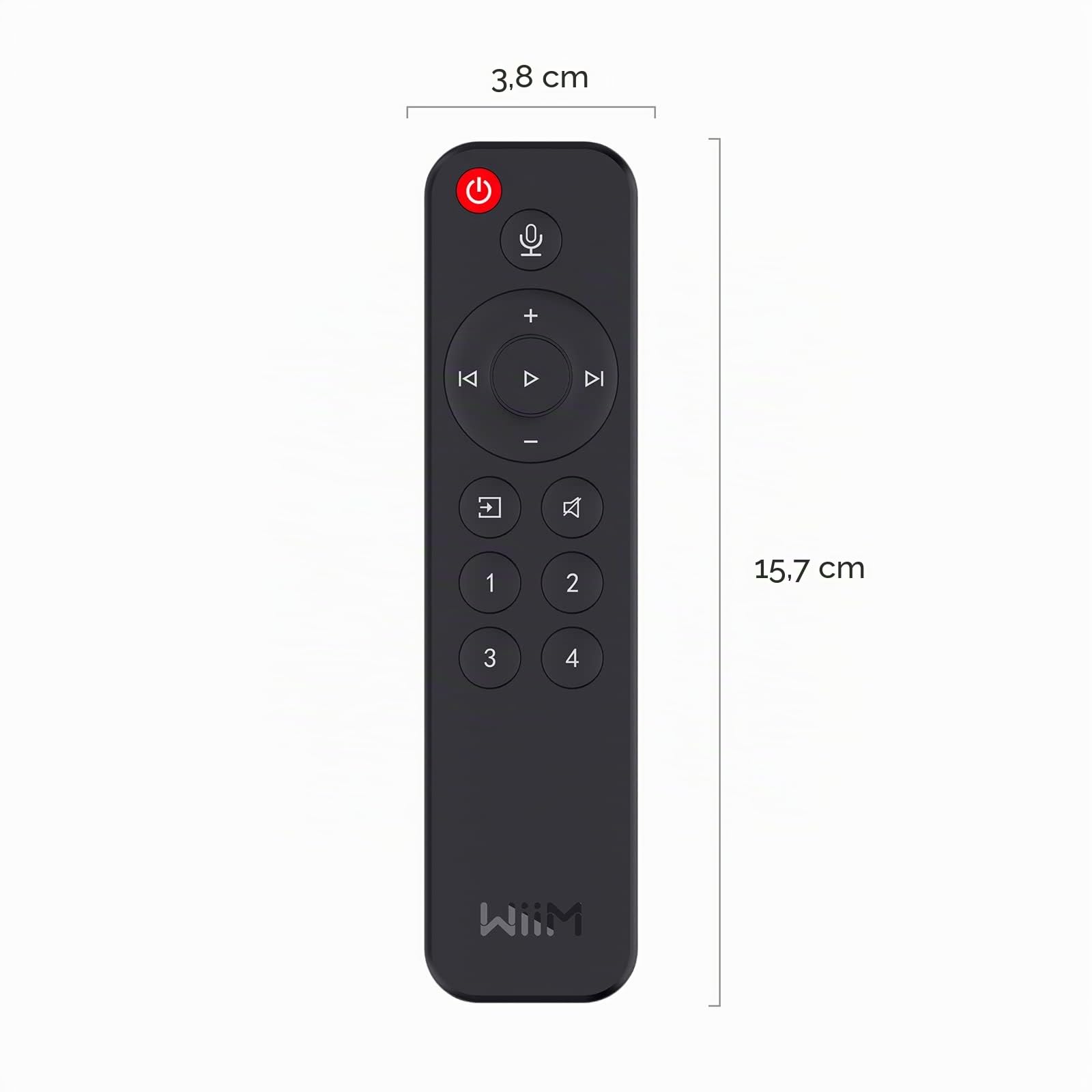 WiiM Control Remoto por Voz para WiiM Mini y Pro Audio Streamer, Pulsar para Hablar, 4 Botones de Música Preestablecidos