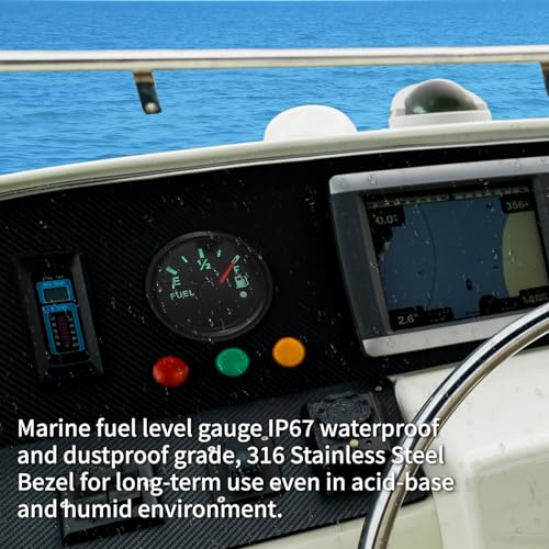 Geloo Fuel Sending Unit with Fuel Gauge Kits 6" (150mm) Boat 316 Stainless Steel Fuel Level Sensor Fuel Water Tank Sender Gas Tank Sending Unit Boat Gauge for Boat Truck RV 240-33ohms