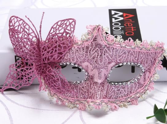 Jovono Máscaras de mariposa para mascaradaMáscaras venecianas de encaje Disfraz de cosplay de Halloween Máscara para mujer