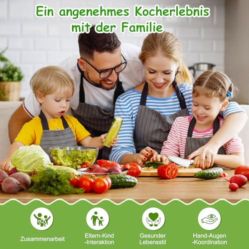 Goodchef Kindermesser, Kinder Schälermesser 8 teiligs, Sicher für Kinder ab 2 Jahren,Enthält drei schnittfeste Ersatzklingen und eignet sich für die frühkindliche Förderung und das geistige Training. 6