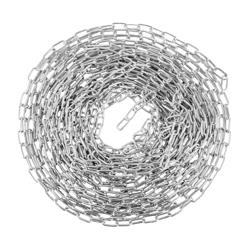 VIDETOL Chaine Acier, 15 m x 3 mm Chainette Metal, Starke de Chaîne, Chaine Chien pour Plantes Suspendues und Corde à Linge