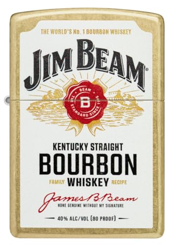 Encendedor de bolsillo Zippo diseño Jim Beam latón regular miniatura 2