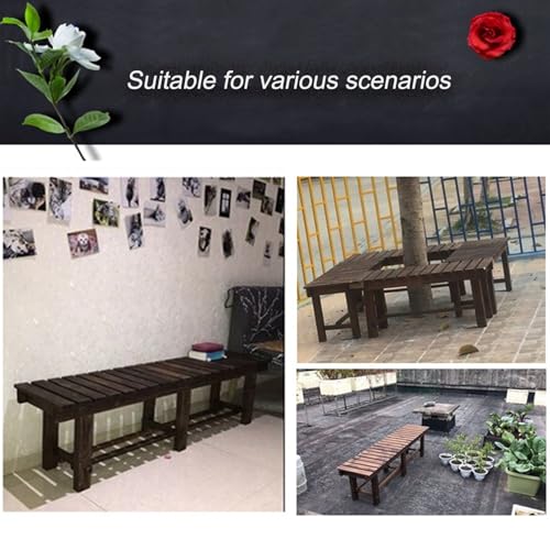 Asiento de patio de madera maciza ideal para balcones y zonas de piscina 6