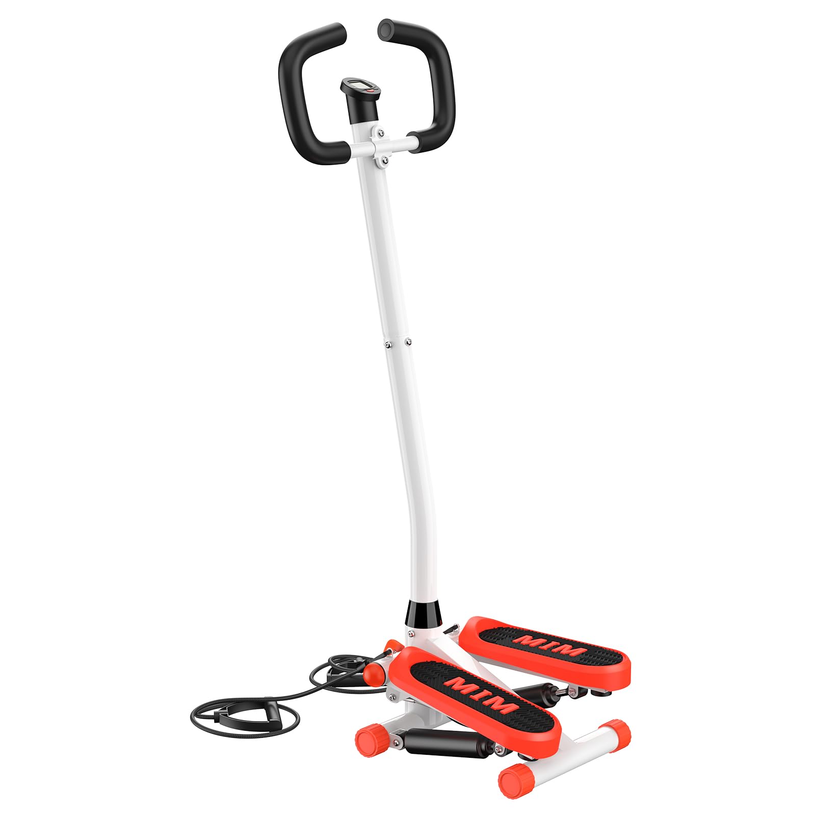 Step regolabile Twist Stepper, macchina per esercizi con fasce di resistenza per allenamento a casa, saliscale per gambe e braccia per tutto il corpo, per allenamento cardio rosso e nero