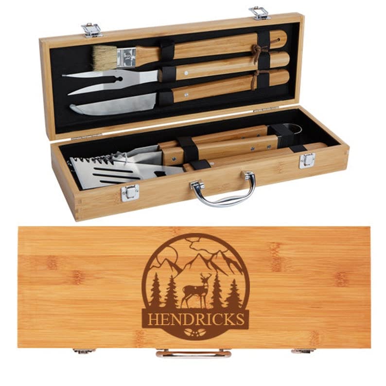 Set de Parrilla Personalizado con 10 Herramientas, Grabado miniatura 1