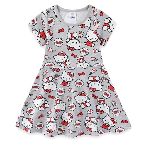 Hello Kitty Sanrio Girls French Terry Skater Dress for Toddler and Big Kids