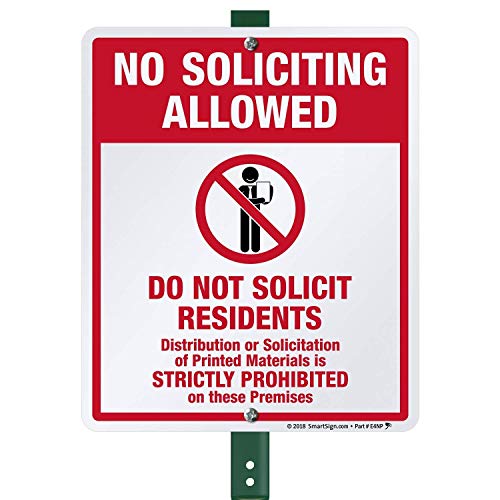 Panneau en aluminium durable No Soliciting avec piquet de 3 pi haute résistance extérieure