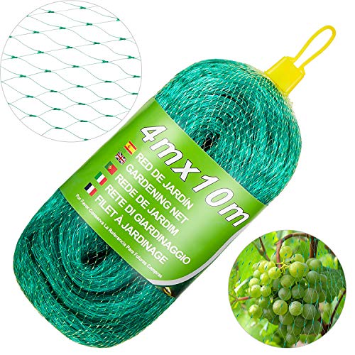 Shappy Anti Butterfly Netting Anti Bird Netting Green Garden Net Mesh Garden Plant Mesh Netting for Garden Fruit Crop Plant Protection (4m x 10m)