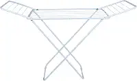 Varal de Chão Slim, Aço Reforçado Branco, Dobrável com Abas, 160cm x 90cm x 50cm, Para Roupas e Toalhas