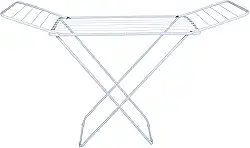 Varal de Chão Slim, Aço Reforçado Branco, Dobrável com Abas, 160cm x 90cm x 50cm, Para Roupas e Toalhas