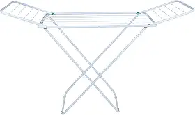 Varal de Chão Slim, Aço Reforçado Branco, Dobrável com Abas, 160cm x 90cm x 50cm, Para Roupas e Toalhas