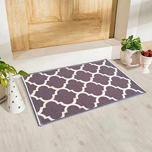 Image of Matz&More Anti Slip Multipurpose Floor Mat, 40x60cm, for Door, Entrance, Bathroom, Bedroom, Kitchen, Office, Trellis Dark Brown