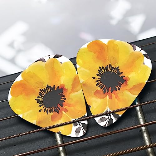 Lot de 12 médiators tendance et durables en forme de fleur jaune dans une boîte pour ukulélé guitare électrique basse - Les Beatles, Paul McCartney, John Lennon, RIngo Starr, George Harrison Lot de 12 médiators tendance et durables en forme de fleur jaune dans une boîte pour ukulélé guitare électrique basse – Image 8