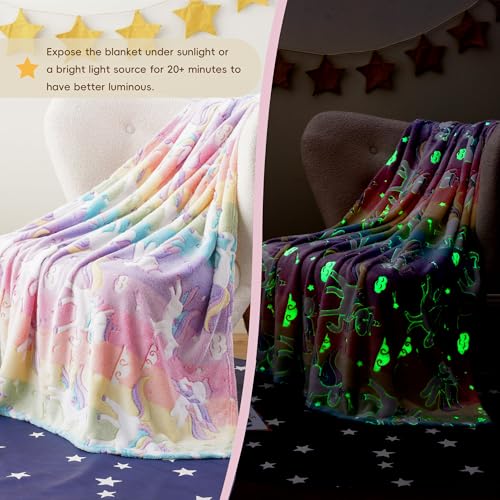 Glow-in-the-Dark Unicorn Blanket for Girls - Save 57% - Image 4