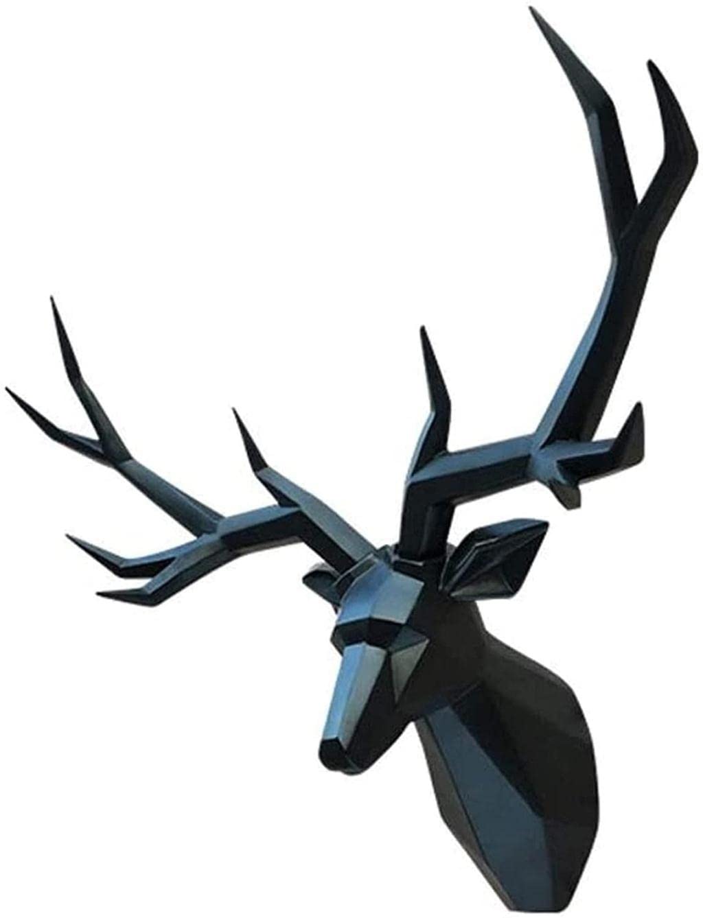 Decorazione da Parete Scultura da Parete, Statua in Resina Testa di Cervo Scultura Testa di Cervo Animale Appeso a Parete Artigianato Testa di Animale Decorazione Pendente da Parete, Nero