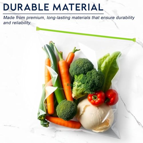 Image of Medium Multipurpose Ziplock Storage Bags | 60 Reusable Bags (21 x 26 cm) | Double Grip Zipper | Leak-Proof, Freezer & Fridge Safe, BPA-Free, Food-Grade Ziplock Pouches