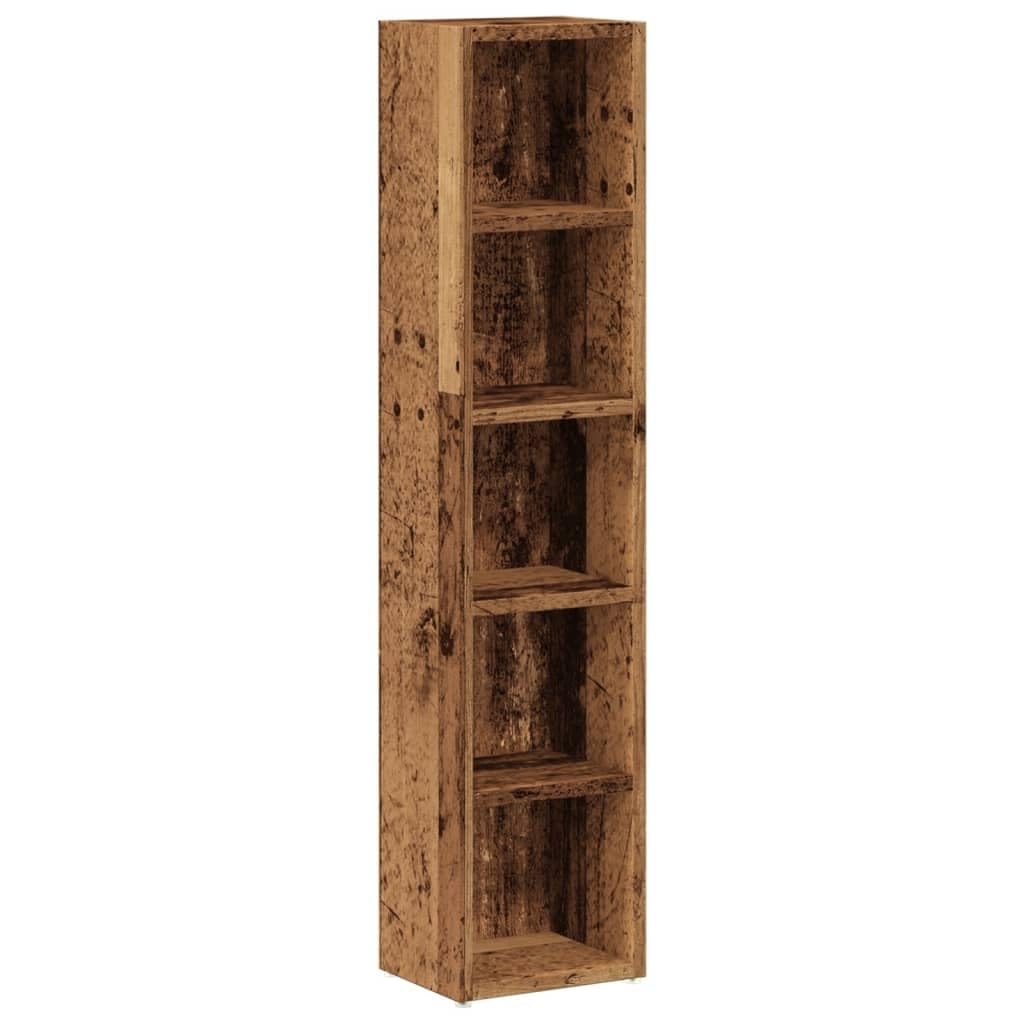 vidaXL Estanterías para CD 2 uds Madera Envejecida 21x16x93,5 cm, estantería, Estante para CD, Armario de CD, estantería para CD