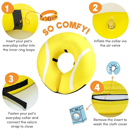 image for BENCMATE Inflatable Dog Cone Collar Alternative, Soft Dog Cone for Sma