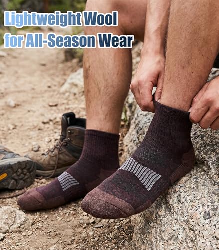 Image of 3 Pairs 90% Merino Wool Ankle Business Casual Thin Wool Socks | Lightweight, Arch Support, Moisture Wicking, Breathable, Business, Work, Everyday Wear, Temperature Regulating