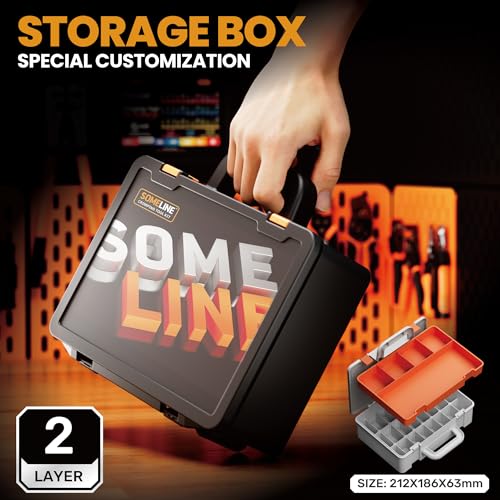 SOMELINE Crimping Tool Set with 24 Sizes Wire Connector Set, Crimp Plier 0.25-2.5mm²(AWG 24-14) Non-Insulated Open Barrel Terminals Wire Splices Brass Spade Connector