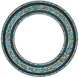 Zorigs Mosaic Mirror, Wall Art Décor – Handcrafted Decorative Wall Mirror, Turquoise, Coffee...