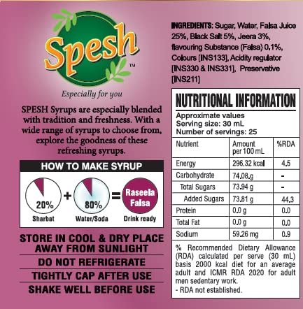 Image of SPESH Raseela Falsa | Blue Berries | Falsa | फालसे | Phalsa Blueberry | Falsa Sharbat | Refreshing Beverage | Falsa Health Natural Drink | Healthy Drink Juice | Summer Refreshment | 700 ML