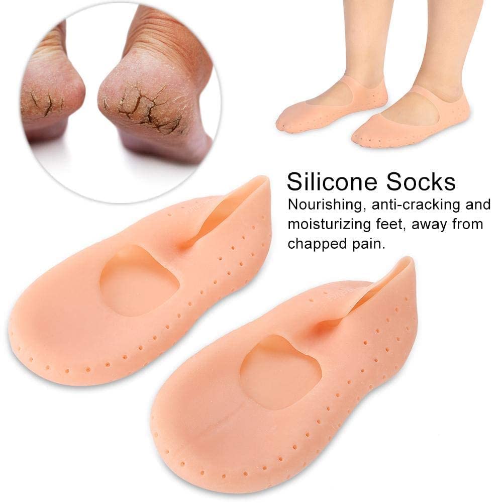 RIDHMIN New Silicone Full Heel Socks Full Length Silicone Protector Moisturizing Socks for Foot-Care and Heel Cracks for cracked feet,heel pad for heel pain, anti crack heel socks (1 Pair) 3