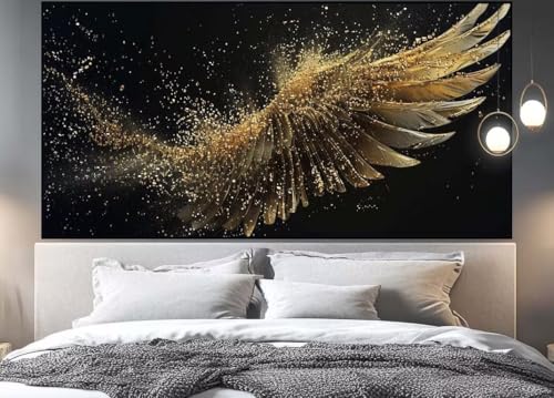 Diamond painting adulte grand format 70x40 cm plume aile XXL