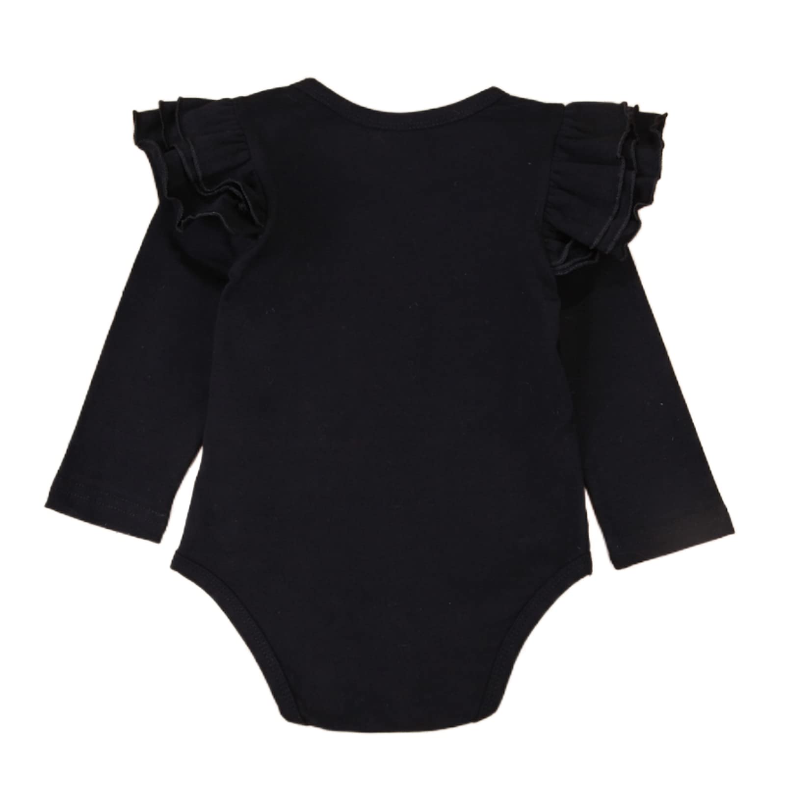 KILUS0-24 Months Newborn Baby Boy Girl Romper Ruffle Long Sleeve Bodysuit Onesies Top Shirt One Piece Outfits Spring Fall Clothes