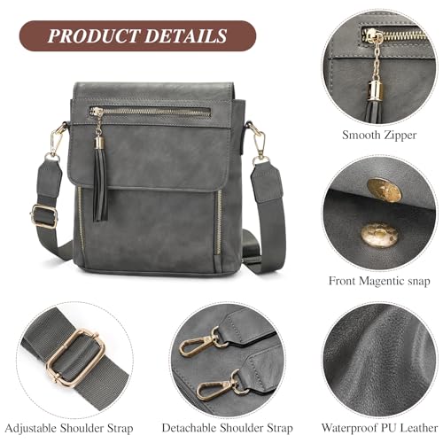 Image of UBAYMAX Leather Crossbody Purses for Women, Trendy Vegan Crossbody Bags Hobo Purses Bag Shoulder With Adjustable Guitar Strap