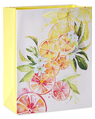 Image of Papyrus Gift Bags with Tissue Paper (Citrus) for Birthdays, Weddings, Bridal Showers, Baby Showers and All Occasions (2 Bags, 1 Large 13 inch, 1 Medium 9 inch, 8-Sheets)