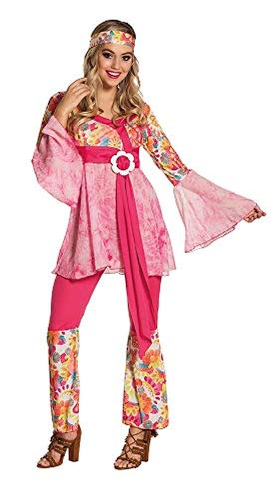 Boland 83516 – Adult Fancy Dress Costume Hippie pink