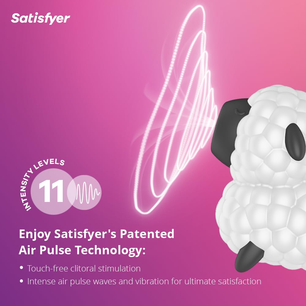 Satisfyer Dreamy Sheep, vibratore da donna a onde di pressione | stimolatore clitorideo con 2 motori | onde di pressione e vibrazione controllabili separatamente | impermeabile | in silicone