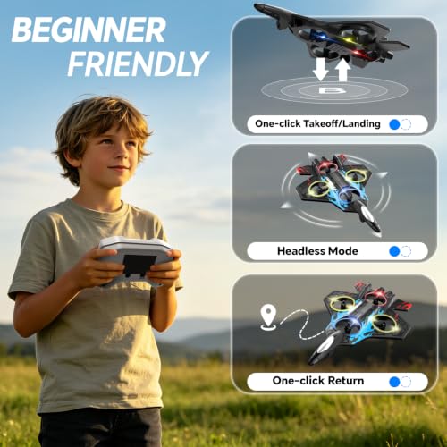 Image of 4DRC Foam RC Planes Remote Control Airplanes for Kids Adults, 3 Batteries, RC Airplane Fighter Jet with Light, 360 Flip Fighter Jet Toys, Stunt Roll, Airplane Toy Gifts for Kids Boys
