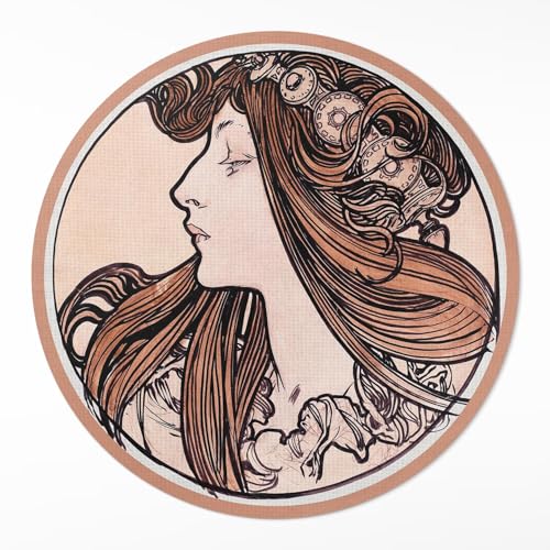 Tapis vinyle rond de sol résistant pour salon et intérieur 100cm