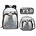 Amzbeauty Bolsa escolar con estampado de animales para niños, mochila para almuerzo, estuche para lápices, Juego de mochila escolar pingüino, one_size, Juego de mochila escolar