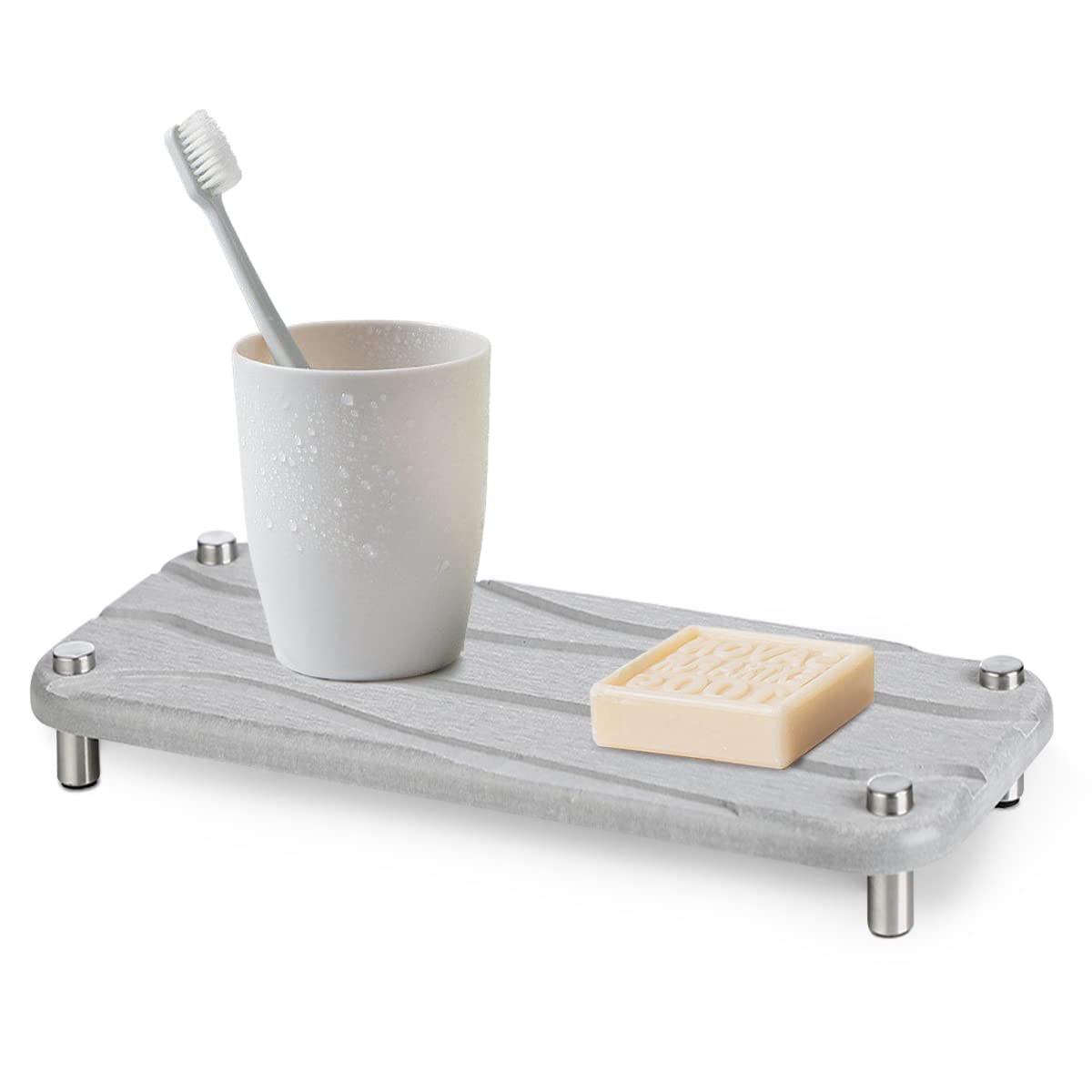 Portaspazzole In Diatomite Per Lavello - Vassoio Asciugatura Rapida 35x12cm Per Bagno E Cucina - Foto 12