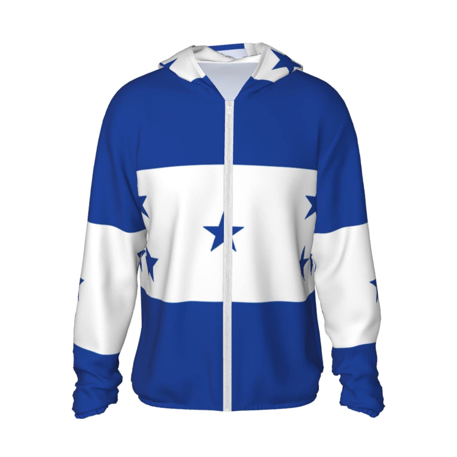 errtavt Honduras Flag Sun Protection Hoodie Women's Long Sleeve Uv Shirts Jacket Jacket Hooded with Pockets for Hiking Outdoor 3X-Large Black