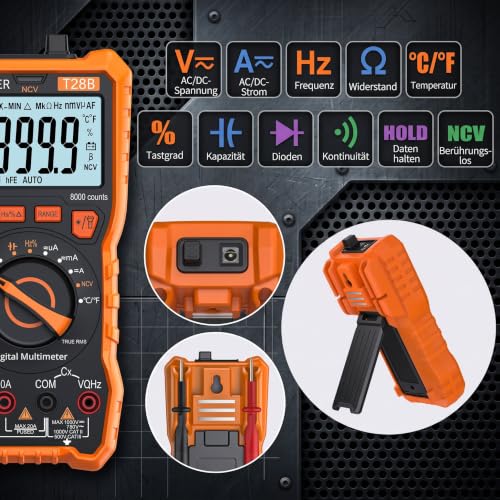Proster Digitales Multimeter 6000 Zähler True RMS Auto Range NCV | Digitalmultimeter CAT III...