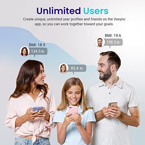 Etekcity Smart Scale for Body Weight, Accurate to 0.05lb (0.02kg) Digital Bathroom Weighing Machine for Fat Water Muscle BMI for People, Bluetooth Electronic Body Composition Monitors, 400lb 7 Etekcity Smart Scale for Body Weight, Accurate to 0.05lb (0.02kg) Digital Bathroom Weighing Machine for Fat Water Muscle BMI for People, Bluetooth Electronic Body Composition Monitors, 400lb