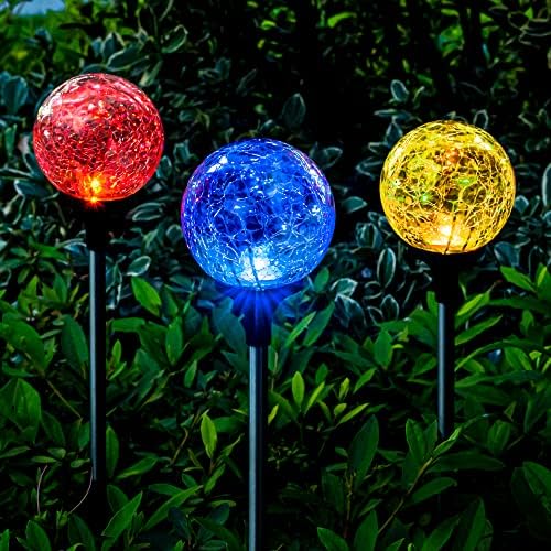Illuminate Your Garden with These 5 Must-Have Solar Glass Balls 4 SOLPEX Solar Garden Lights Outdoor 3 Pack, Solar Globe Lights Outdoor Waterproof Decorative for Yard, Multi-Color Changing Garden Spheres Large Waterproof, Cracked Glass Ball LED Lights