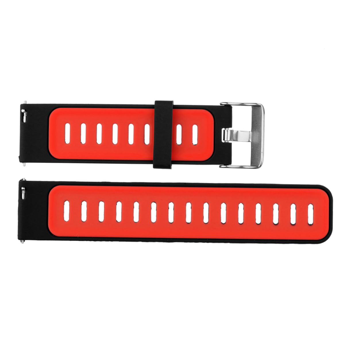 TOGEVAL 22mm Silicone Watch Band for Gear S3 & Galaxy Watch Durable Black and Red Wristband Compatible with Huami Smartwatch Replacement Watch Strap for Active