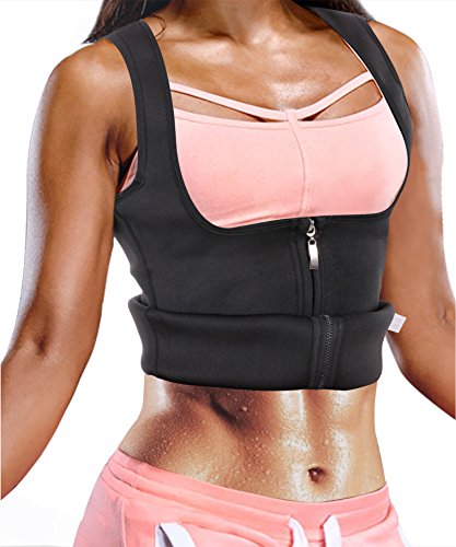 Waist Trainer Corset for Weight Loss Lumbar Back Supports Vest with Zip (S, Black)